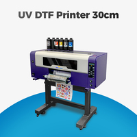 Machine d'impression UV jet d'encre 30cm A3 rouleau or argent AB film DTF imprimante d'autocollants d'emballage de tasse de bouteille avec plastifieuse