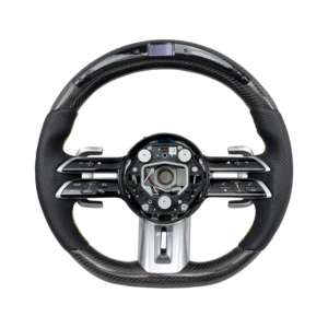 Volant de direction en fibre de carbone véritable avec LED personnalisé pour <span class=keywords><strong>Mercedes</strong></span> Benz <span class=keywords><strong>Amg</strong></span> <span class=keywords><strong>Gt</strong></span> S 2021 2022 <span class=keywords><strong>2023</strong></span>, volant de direction ancien à nouveau - Product Image 2