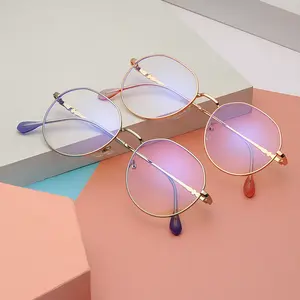 DL Glasses blue light blocking reading glasses oval fashionable frame eyewear metal bridge unisex glasses