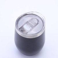 Gobelet à Œuf Double Paroi en Acier Inoxydable 12 oz, Forme en U, Rouge Moderne, Isotherme Sous Vide pour Vin et Bière, Idéal pour Fêtes