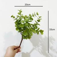 Plante Artificielle 5 Branches d'Eucalyptus, Feuilles de Monnaie, Composition Florale d'Auditorium de Style Européen, Bonsaï Plante aux Couleurs Automnales