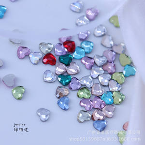 Cristales Decorativos en Forma de Corazón de 3x3mm, Base Plana, Color Durazno, para Decoración Dental, Pedrería, Manualidades - Product Image 5