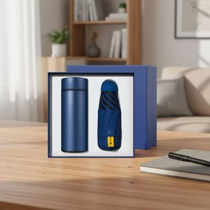 Personalized Luxury Corporate Business <b>Gift</b> Set Insulated Vacuum Flask and Folding Umbrella 2-in-1 Premium Souvenir <b>Gift</b> <b>Box</b> - Product Image 5