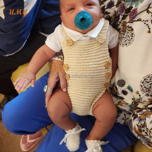 Mamelucos cálidos <span class=keywords><strong>de</strong></span> algodón blanco liso para bebé, monos <span class=keywords><strong>de</strong></span> 3-6 meses, venta al por mayor, mono <span class=keywords><strong>de</strong></span> ganchillo <span class=keywords><strong>de</strong></span> punto para niña <span class=keywords><strong>de</strong></span> tela bonita - Product Image 2