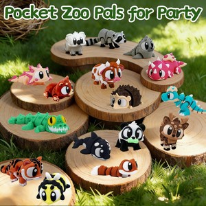 Balle anti-stress en forme d'animal imprimée en 3D, mini jouets animaux, cadeaux de fête, figurines en plastique pour enfants de 2 à 4 ans - Product Image 5
