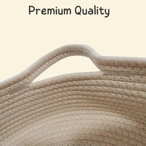 Panier à langer pour bébé en corde de coton 100% tissé à la main, directement de l'usine, lavable - Product Image 3