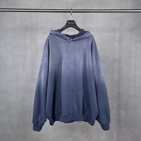 Sudadera con Capucha Premium de 480g, Ultra Pesada, Estilo Urbano, 100% Algodón, Logotipo Personalizado, Lavado Ácido, Degradado, Talla Grande, Estilo Vintage