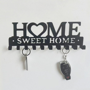 Porte-clés mural Home Sweet Home, porte-manteau avec 10 crochets, rangement moderne pour entrée, porte-clés pratique - Product Image 1