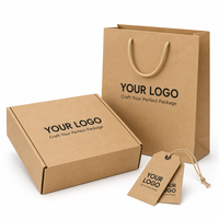 Emballage cadeau rigide en carton ondulé brun écologique, doublé d'éponge, avec pelliculage mat et dorure à chaud personnalisée de luxe