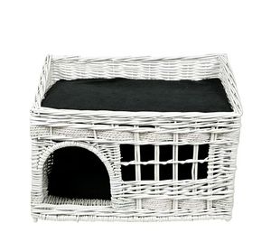 Cesta de Mimbre Hecha a Mano para Gatos, sin Cojín Incluido - Casa para Mascotas de Mimbre Natural con Almohadilla Lavable - Product Image 2