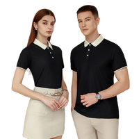 Uniformes d'hôtel en tricot uni à manches courtes pour chemises de serveurs et serveuses, broderie de logo personnalisée, uniformes de restaurant respirants