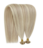 Fournisseur réputé et responsables, extensions de cheveux humains Remy noir jais pré-collées à la kératine, pointe plate, lavables