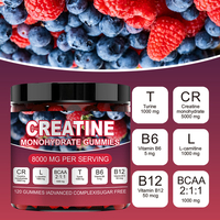 Créatine monohydrate haute puissance OEM, gommes énergétiques à la L-carnitine pour adultes, pré-entraînement et soutien à la récupération musculaire