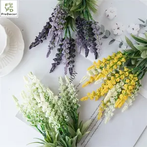 Factory Direct 5 Forks Lavender Bouquet Foam Decorative Flowers For Home Hotel Party Decor