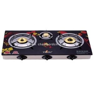 Elektronik Ateşlemeli Temperli Cam Ocaklı Üçlü Ocak, Dış Mekan, Otel ve Ev Kullanımı İçin - Product Image 1