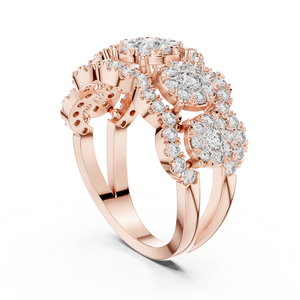 Anillo de Diamantes en Oro Rosa, Joyería Elegante y Brillante para Mujer, Perfecto para Regalo de Boda, Compromiso y Uso Diario - Product Image 2