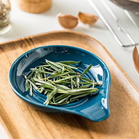 Sous-verres en céramique pour sachet de thé Assiette de rangement Cuillère Plateau à bonbons Soucoupe à thé Cuillère de repos pour la maison Tea Party