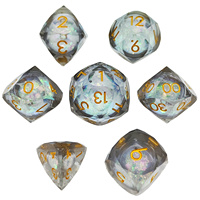 Ensemble de dés de jeu de rôle DND en résine liquide découpée avec précision, faits à la main, écologiques, 1 pièce, dés polyédriques pour Dungeons & Dragons