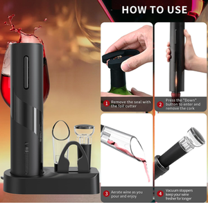 Ouvre-bouteille électrique sans fil automatique avec coupe-capsule, dans un coffret cadeau - Product Image 3