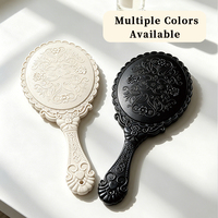 Miroir portable rétro créatif de princesse, personnalisable, avec poignée décorative pour le maquillage