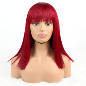 Proveedor Verificado de Cabello, Color 99j, 12a, Cabello Peruano Doblemente Tramado, Cabello Funmi sin Encaje, Peluca Completa de Cabello Humano Puro, Estilo <span class=keywords><strong>Bob</strong></span> Corto con Flequillo - Product Image 1