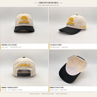 Casquette de baseball bicolore à visière contrastante, jaune, avec emblème abeille 3D en relief, uniforme de travail, réglable, fermeture snapback, certifiée CE, fabricant