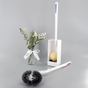Ensemble de brosse de toilette haute en PP bicolore durable avec poils antibactériens pour un nettoyage hygiénique de la salle de bain et un rangement facile - Product Image 4