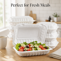 Contenants alimentaires jetables en MFPP de 9x6 pouces, type clamshell, 800 ml (27 oz), en polypropylène minéralisé, boîte bento à emporter pour restaurant