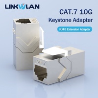 Adaptador Keystone Blindado RJ45 Cat 6A Linkwylan, Conector de Extensión de Cable Cat7, Acoplador de Cable de Red LAN, Piezas de Telecomunicaciones