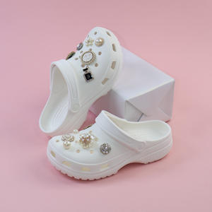 Zuecos Beige para Niñas, Sandalias de Playa Antideslizantes con Punta Abierta para Verano, para Niños Pequeños, Estudiantes, Kit DIY BC-1929 Flor de Diamantes - Product Image 3