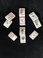 Jeu de Mahjong Chinois avec 160 Tuiles, Motif Grue en Bambou Rouge, Sac de Rangement Zippé Inclus pour Débutants