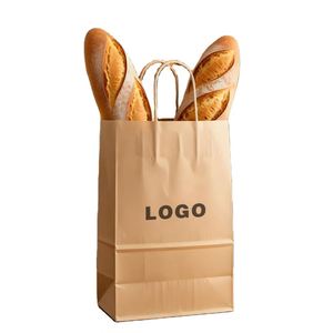 Bolsas de Embalaje para Llevar Comida, con Logotipo Personalizado, para Pan, Sándwiches, Impresión Digital, Bolsas de Papel Kraft para Comida para Llevar, Café - Product Image 3