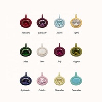 LYBURCHI Pendentif ovale en alliage de laiton plaqué or 14K/18K avec émail et pierre de naissance des 12 mois, breloque en zircon cubique, bijoux de mode personnalisés, vente en gros
