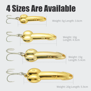 LUSHAZER Isca de pesca 5g 10g 15g Silver Gold Metal Colher Isca de pesca com agudos gancho <span class=keywords><strong>Hard</strong></span> <span class=keywords><strong>Lures</strong></span> para Bass Trout Freshwater Fish - Product Image 2