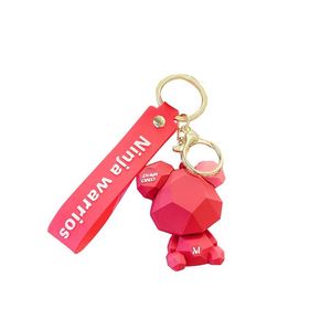 Bear Cute Doll <b>Key</b> <b>Chain</b> Silicone Car Couple <b>Key</b> Pendant Cartoon Schoolbag Pendant Creative Keychain - Product Image 5