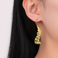 Boucles d'oreilles pendantes en forme de note musicale Boucles d'oreilles classiques en acier inoxydable Cadeau pour femmes