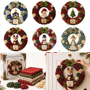 Kit de Manualidades para Hacer Coronas de Navidad con Tela 3D, Decoración Navideña para la Puerta Principal del Hogar para Adultos, Coronas Navideñas para la Puerta Principal - Product Image 3