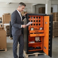 Coffre-fort numérique pour hôtel, bureau à domicile, avec accès par empreinte digitale, coffre-fort électronique ignifuge, serrure à clé robuste pour le stockage d'argent de bijoux
