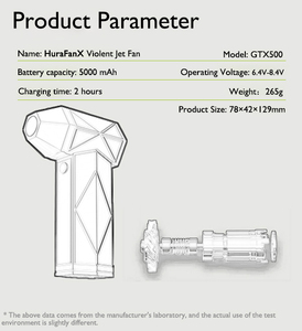 Ventilateur à jet GTX 500, mini ventilateur turbo, sécheur d'air 130000 avec lumière <span class=keywords><strong>LED</strong></span> pour le nettoyage de voiture, ventilateur à jet puissant - Product Image 4