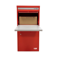 Grande boîte aux lettres personnalisée rouge en métal Boîte aux lettres murale pour l'extérieur et l'appartement avec serrure pour la livraison de la poste et des colis