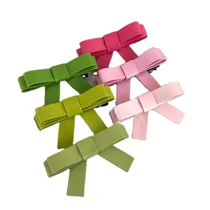 Pu-Lederen Haarstrik Clip Haar Alligator Clips Haarspeldjes Handgemaakte Knoopstrikjes Haarband Haaraccessoires Voor Dames