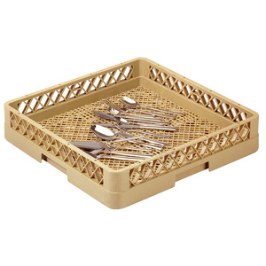 Égouttoir à vaisselle en plastique jaune, design modulaire, pour cuisine professionnelle, avec panier à couverts et extension de stérilisation - Product Image 3