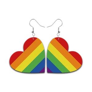 <span class=keywords><strong>Orecchini</strong></span> a Cuore <span class=keywords><strong>in</strong></span> <span class=keywords><strong>Acciaio</strong></span> Inossidabile con Stampa UV Arcobaleno Gay Lesbian Pride, con Perno a Vite per Coppie Unisex, per Piercing all'Orecchio - Product Image 1