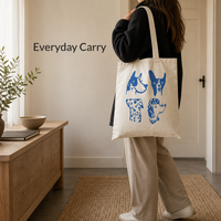 Sac fourre-tout en toile Sherwin Blue à imprimé chien de dessin animé, sac à bandoulière long décontracté pour femme, idéal pour la plage ou comme cadeau