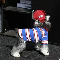 Polo respirant rayé pour chien et chat avec protection solaire en polyester, lavable en machine