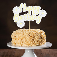 Hiasan Kue Ulang Tahun Bunga Daisy, Perlengkapan Pesta Ulang Tahun Krisan Musim Panas, Hiasan Kue Bunga Daisy Putih