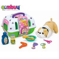 Peluche d'animaux en forme de cage, jouet doux, chien, jeux de docteur, panier pour bébé, animal en peluche