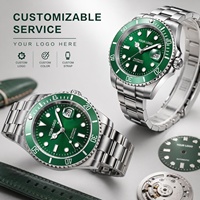 Nouvelle montre de plongée automatique mécanique pour homme en acier inoxydable 316L, 41 mm, verre saphir, résistance à l'eau 5 ATM, montre de business lumineuse