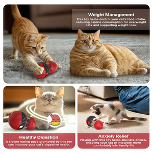Divertido Dispensador de Comida para <span class=keywords><strong>Gatos</strong></span> en Forma de Pelota, Juguete de Rompecabezas de Alimentación Lenta con Sonido de Pájaro - Product Image 2