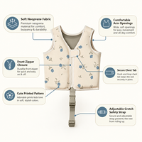 Gilet de natation en néoprène personnalisé pour enfants, flotteur de flottabilité pour tout-petits, gilet d'entraînement à la natation pour enfants pour piscine et plage